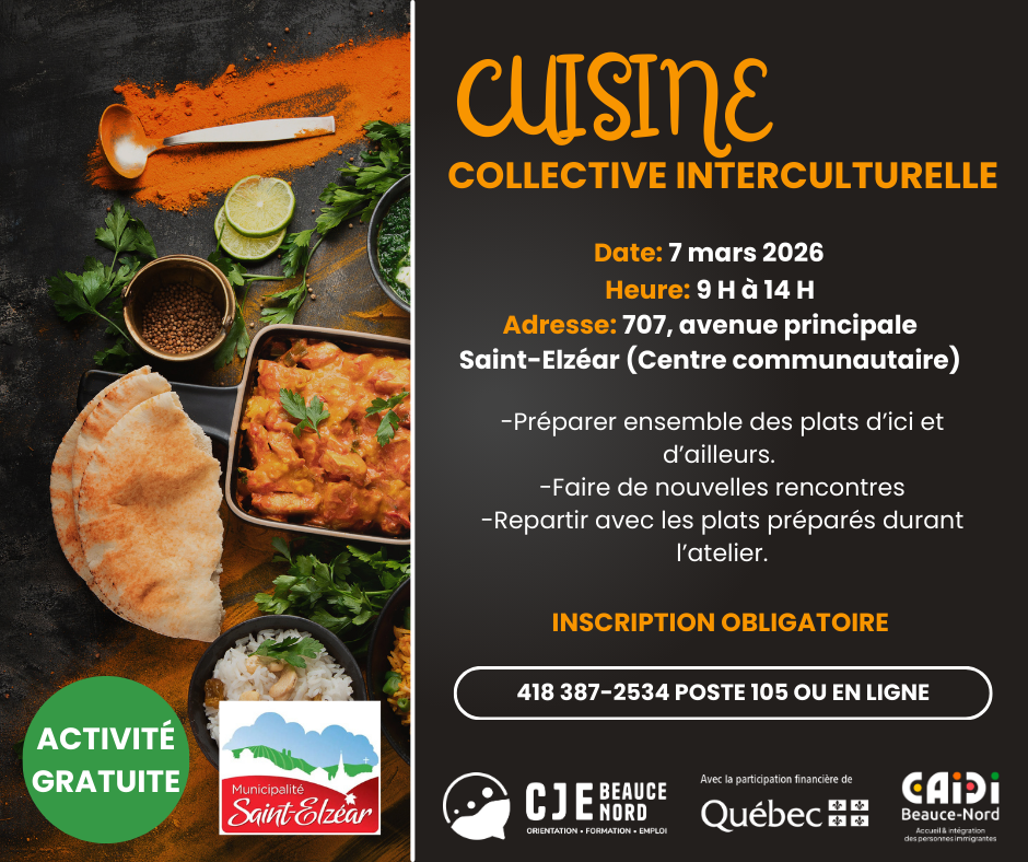 Cuisine collective - 7 mars - Saint-Elzéar 