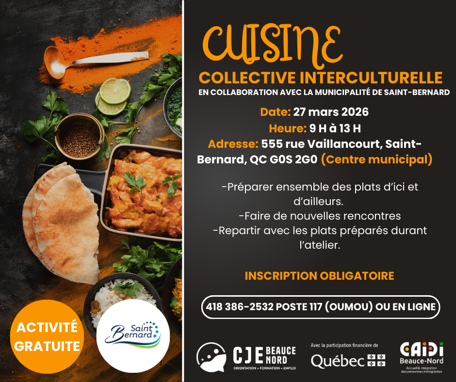 Cuisine collective - 27 mars -Saint-Bernard
