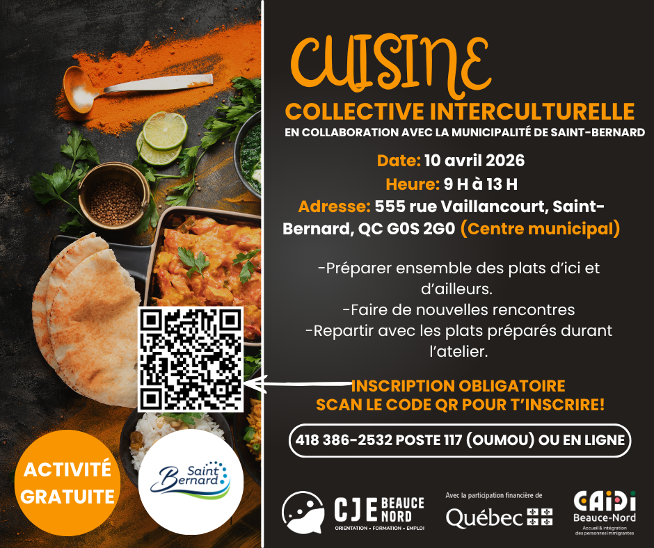 Cuisine collective - 10 avril -Saint-Bernard