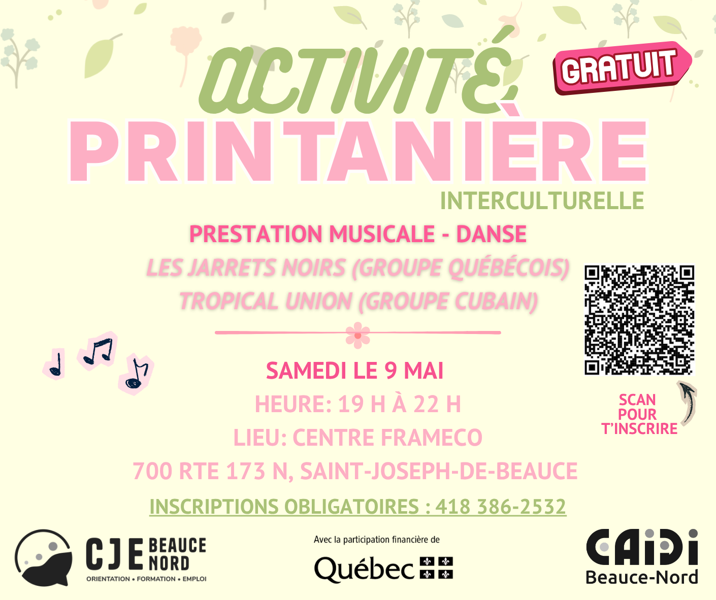 Activité printanière interculturelle - 9 mai -Saint-Joseph-de-Beauce